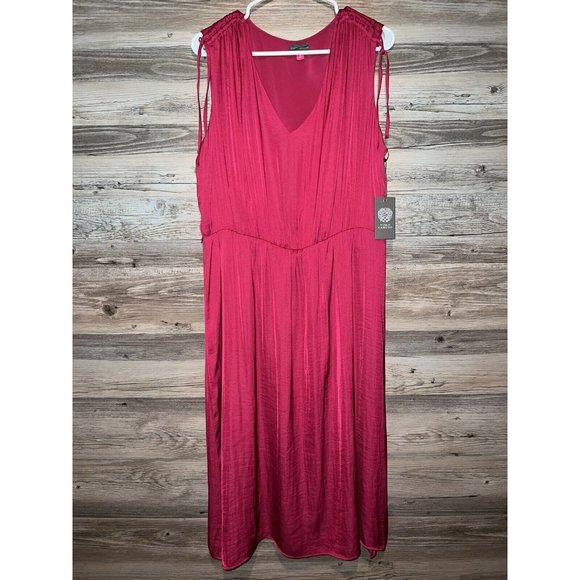 Vince Camuto Dresses & Skirts - NWT Vince Camuto Summer Oasis Tie Shoulder Midi Dress Size 1X Hibiscus Pink